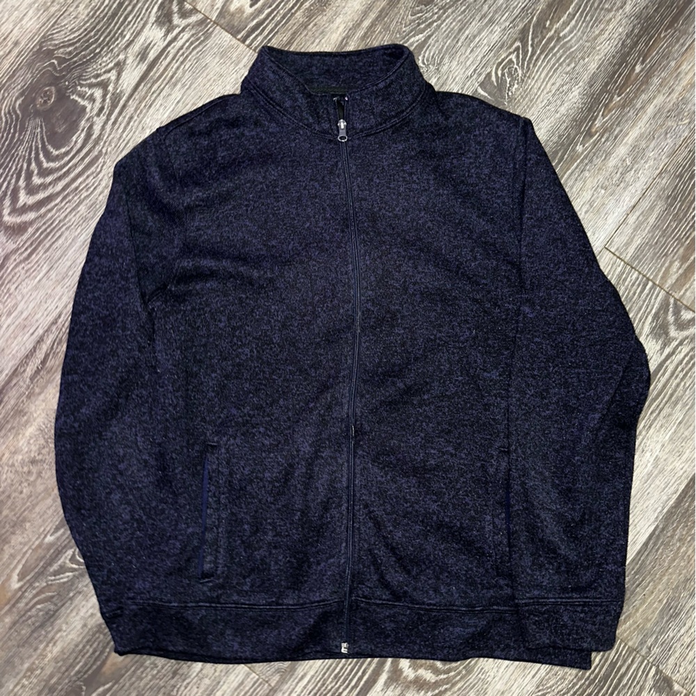 Men’s XL Old Navy Navy Blue Heather Zip Up Light Jacket Cardigan great condition